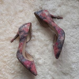 Jessica Simpson floral d'orsay heels